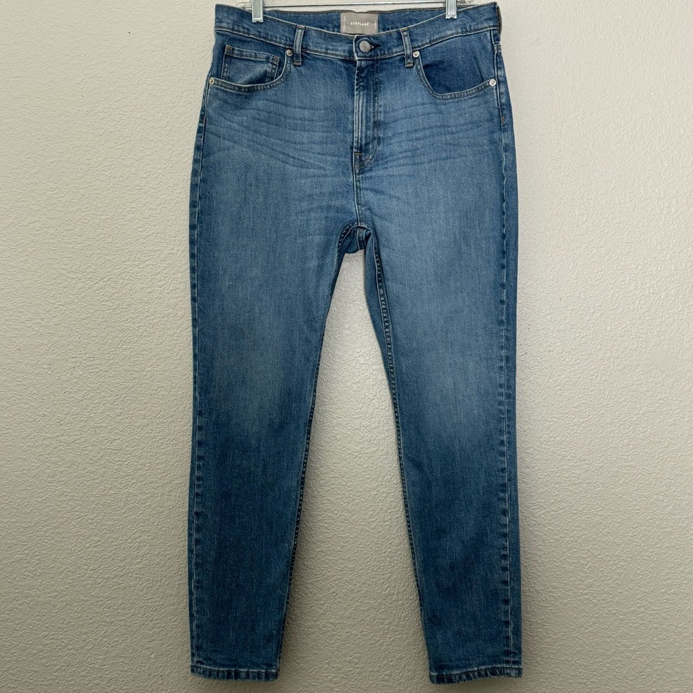 Everlane High Rise Jeans Tapered Leg Medium Wash Size 32 Regular